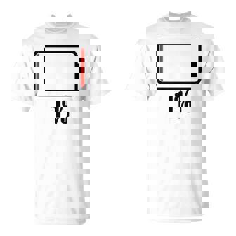バッテリー1シャツ残り1バッテリーデッドシャツのバッテリー残量が少なくなりました。 Tシャツ - Kawaiitshirt