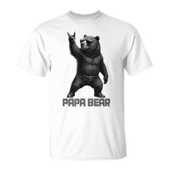 パパベア グリズリーベア ロックジェスチャー クールなパパ グリズリーベア Tシャツ - Kawaiitshirt