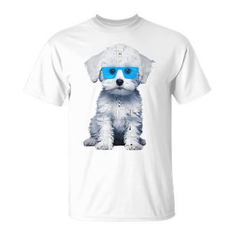 プードル 犬 幾何学的 キュート サングラス アニマル アート プードル Tシャツ - Kawaiitshirt