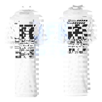 ヴィンテージ ニューヨーク Jfk 空港コード トラベルデイ レトロ Nyc 長袖tシャツ Tシャツ - Kawaiitshirt