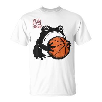 不機嫌そうなカエル 面白い バスケットボール アニメ 日本語 Tシャツ - Kawaiitshirt