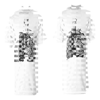 人間の心臓の肺 ビンテージ医療解剖学 解剖学的肺 Tシャツ - Kawaiitshirt