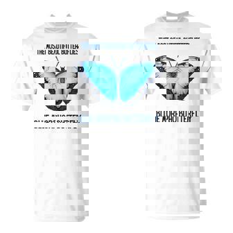 最も美しい蝶青いモルフォバタフライ Tシャツ - Kawaiitshirt