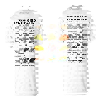 海洋ナメクジの種類科学海洋生物学チャート Tシャツ - Kawaiitshirt