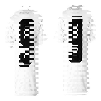 番号9 ナインスポーツジャージ 誕生日年齢 ラッキーナンバーブラック Tシャツ - Kawaiitshirt