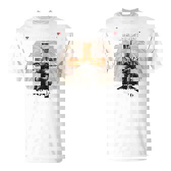 祈り 戦士 ライオン ユダ グラフィック クリスチャン クロスバック プリント Tシャツ - Kawaiitshirt