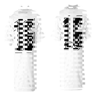 背番号 16 チーム短大スポーツ背番号付きユニフォーム Tシャツ - Kawaiitshirt