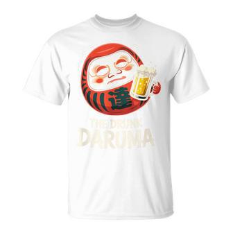 酔っぱらい だるま 日本の漢字 お土産 ビール アート 日本 ユーモア Tシャツ - Kawaiitshirt