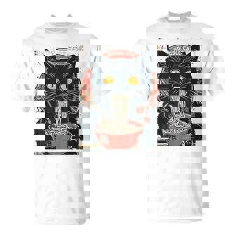 麺 猫 ラーメン好き 和食 猫 アート デザイン Tシャツ - Kawaiitshirt