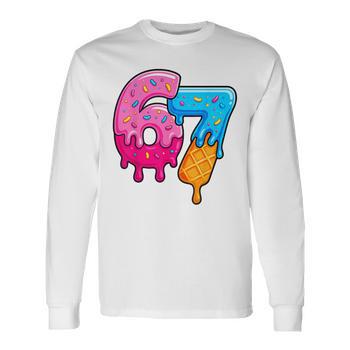 Six Seven Ice Cream Drip Dripping Number 67 T-Shirt | Mazezy