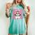 コケット 弓 シーズー 女の子 犬 ママ 母の日 ピンク レディースオーバーサイズコンフォートTシャツ Chalky Mint