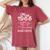 60歳 1966年5月 花柄 60歳 誕生日 男性 女性 レディースオーバーサイズコンフォートTシャツ Crimson