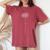 シングル ダリアの花 レディースオーバーサイズコンフォートTシャツ Crimson