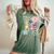 うさぎ花 レディースオーバーサイズコンフォートTシャツ Moss