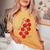 Pomodori Freschi Fresh Tomatoes Italianummer Tomatoes レディースオーバーサイズコンフォートTシャツ Mustard Pomodori Freschi Fresh Tomatoes Italianummer Tomatoes レディースオーバーサイズコンフォートTシャツ Mustard