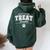 Certified Treat Dealer Dog Mom Dog Dad Women Oversized Hoodie Back Print Forest