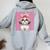 コケット 弓 シーズー 女の子 犬 ママ 母の日 ピンク レディース オーバーサイズ パーカー バックプリント Sport Grey コケット 弓 シーズー 女の子 犬 ママ 母の日 ピンク レディース オーバーサイズ パーカー バックプリント Sport Grey