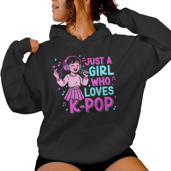 Just A Girl Who Loves Kpop Lover Cute K-Pop Girl Graphic Women