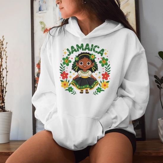 Jamaica Jamaican Girl Traditional Dress Flowers Women's Hoodie | Mazezy DE