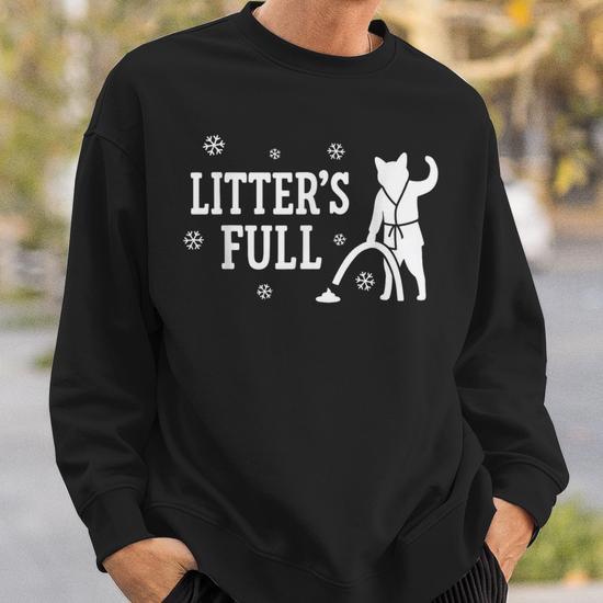 Sweat à Capuche Litters Full Cat - Drôle Noël Chat - Taille Unisexe - Neuf Sans étiquette