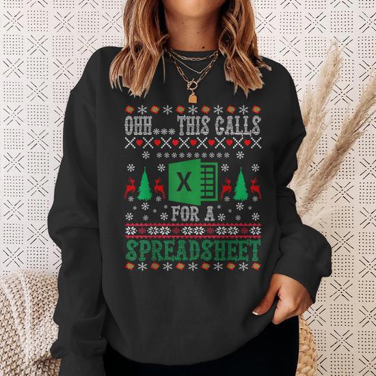 Pull De Noël Humoristique 'Keep Calm, I Have A Spreadsheet For That' - Motif Excel - Pour Femmes Et Hommes - 241g, Col Rond