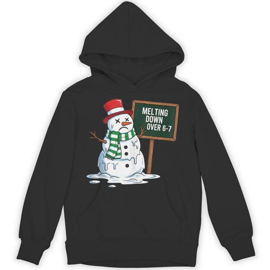 Melting Down Over 6-7 67 Christmas Snowman Six Seven Hoodie - Seseable