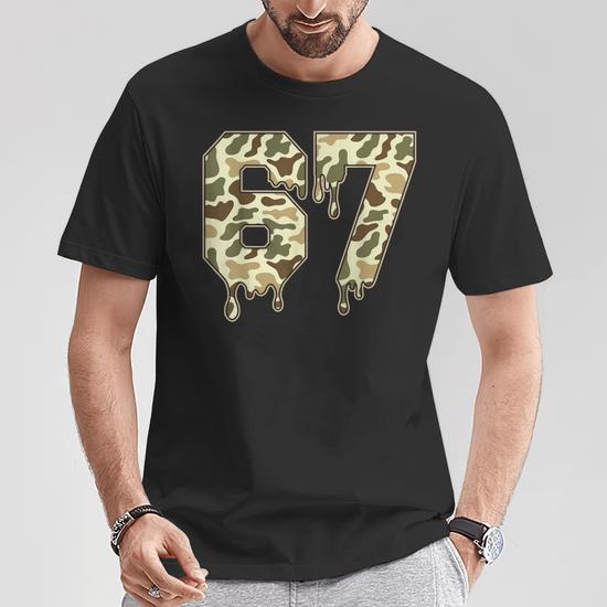 Six Seven Camouflage Dripping Gen Alpha Slang 6 7 Meme T-Shirt