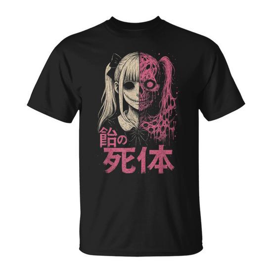 Anime Horror Manga Creepy Cute Japanese Pink Alt Goth Girl T-Shirt