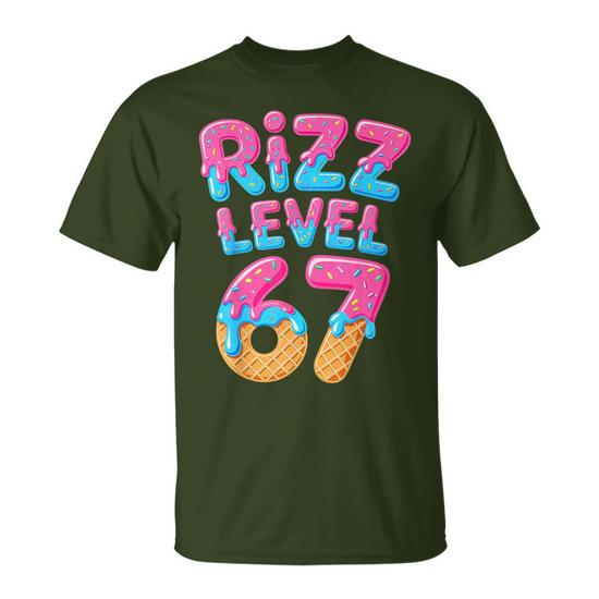 Rizz Level 67 Meme Rizz Christmas Ice Cream Drip T-Shirt - Thegiftio