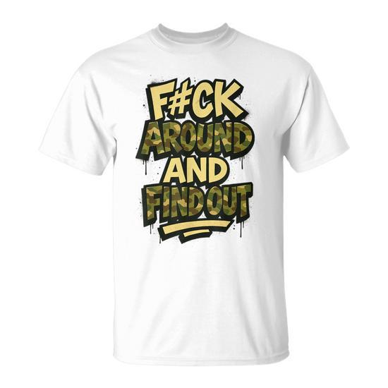 Fafo Fuck Around And Find Out Orange Camo T-Shirt - Monsterry