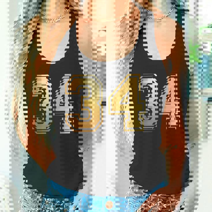 34 ナンバー34 チーム スポーツ グラフィック 代表チームのマッチング 長袖tシャツ タンクトップ