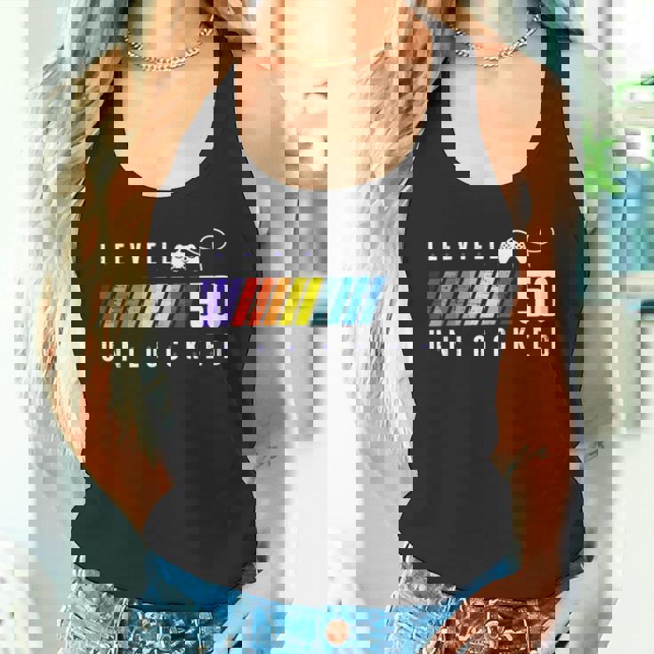 50歳の誕生日 ゲーマーボーイまたはゲーマーガール レベル50 アンロック タンクトップ