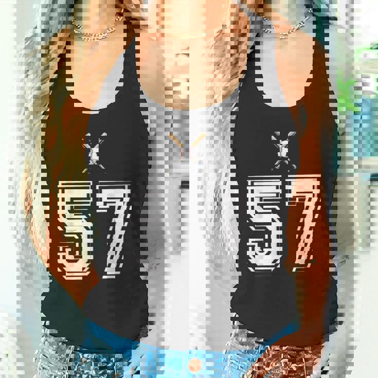 57 番 野球スタイル ヴィンテージホワイト タンクトップ