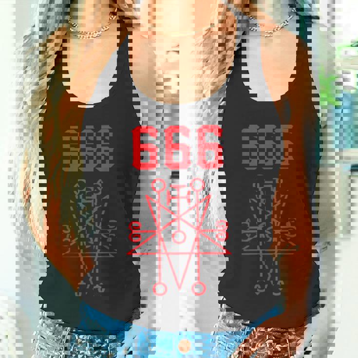 666 悪魔 悪魔のペンタグラム 獣のマーク タンクトップ