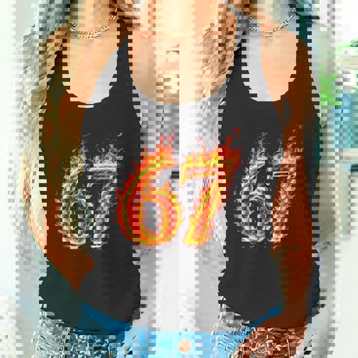 67 Fireixeven Meme Flames スラング 数字 面白い キッズ ティーン 長袖tシャツ タンクトップ