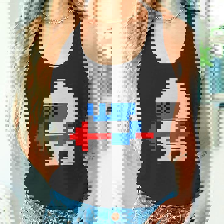 8ビット80年代レトロクラシックビデオゲームキャラクターダグヒーロー タンクトップ