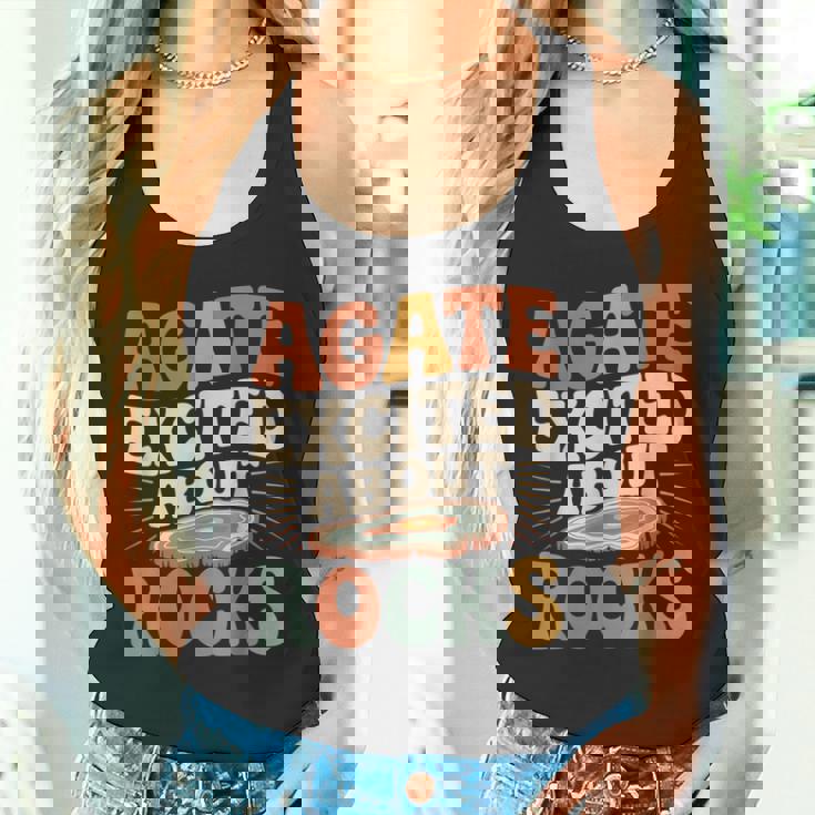 Agate Excited About Rocks ロック地質学オタク タンクトップ