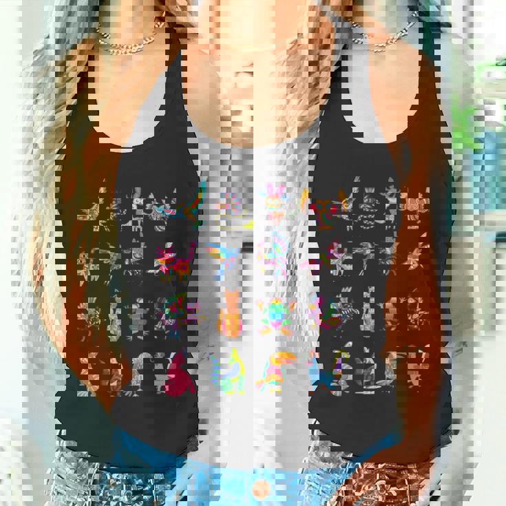 Alebrijes 動物 生き物 メキシコ 民芸品 ヒスパニック系遺産 長袖tシャツ タンクトップ