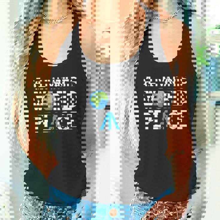 All I Want Is World Peace Earth Day タンクトップ