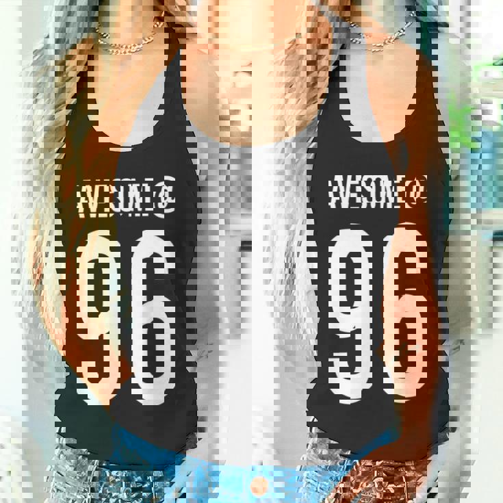 Awesome At 96 面白い96歳の誕生日のお祝いに 長袖tシャツ タンクトップ