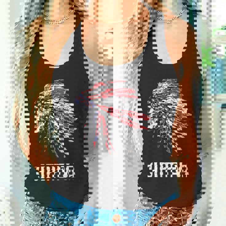 Chippewa ネイティブアメリカン アメリカ国旗 スカルヘッドレス 長袖tシャツ タンクトップ