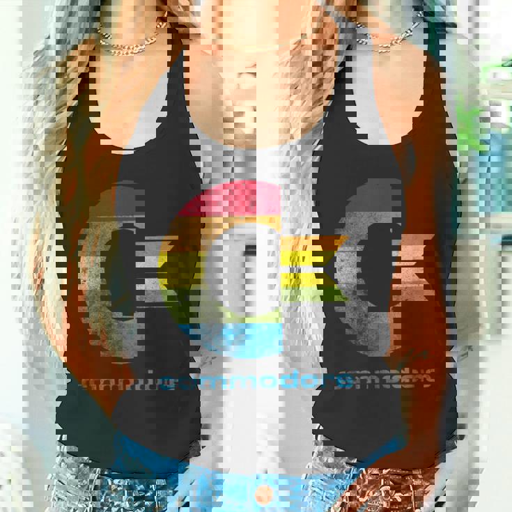 Commodore C64 大文字レインボーカラーストライプ効果 タンクトップ