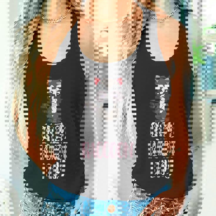 Crazy Raccoon Lady Raccoon Lovers タンクトップ