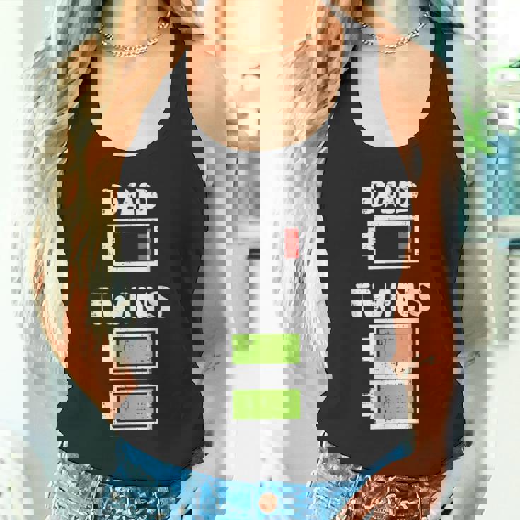 Dad Twins Battery Energy Fathers Day Daddy Papa Men Canotta