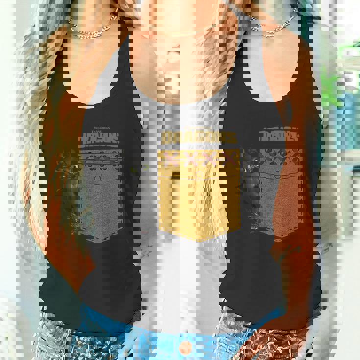 Dreamworks Dragons Toothless Leather Faux Pocket タンクトップ