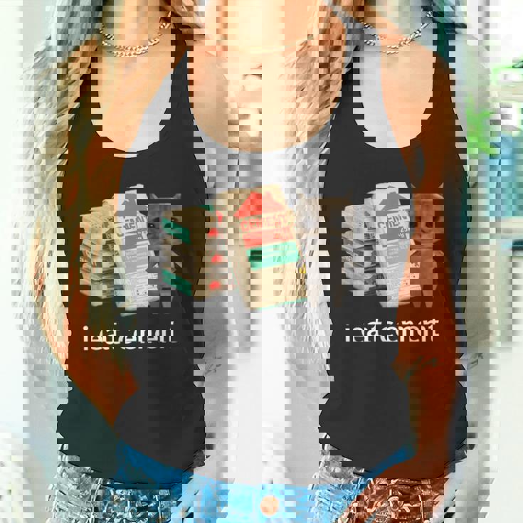 I Eat Cement 猫シャツ キッズ 面白い ダンク 猫 ミーム タンクトップ