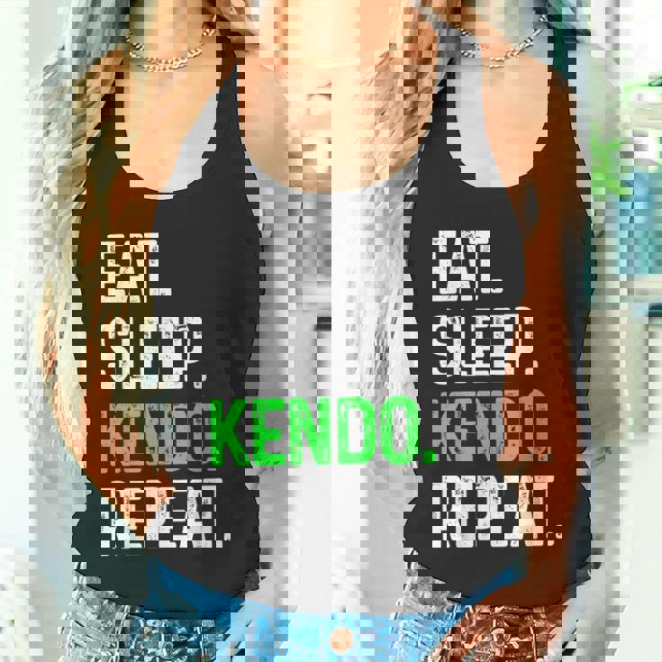 Eatleep Kendo Repeat 面白い格闘技コンバット タンクトップ