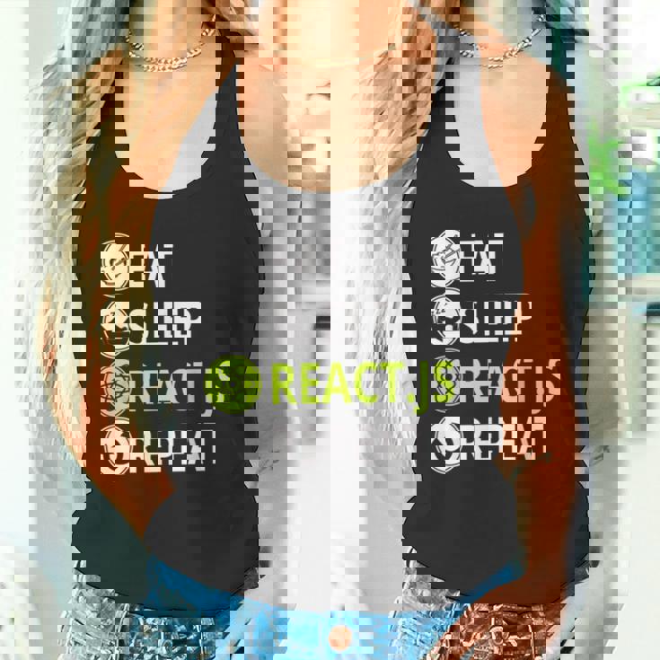 Eatleep ReactJs Repeat Javascriptプログラマー用 タンクトップ