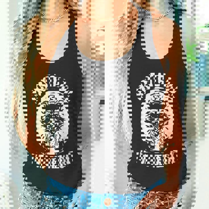 First Of All I'm A Delight アライグマ 看護師 面白い タンクトップ