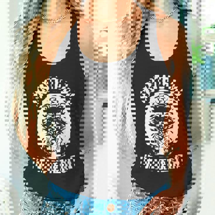 First Of All I'm A Delight アライグマ 看護師 面白い 長袖tシャツ タンクトップ